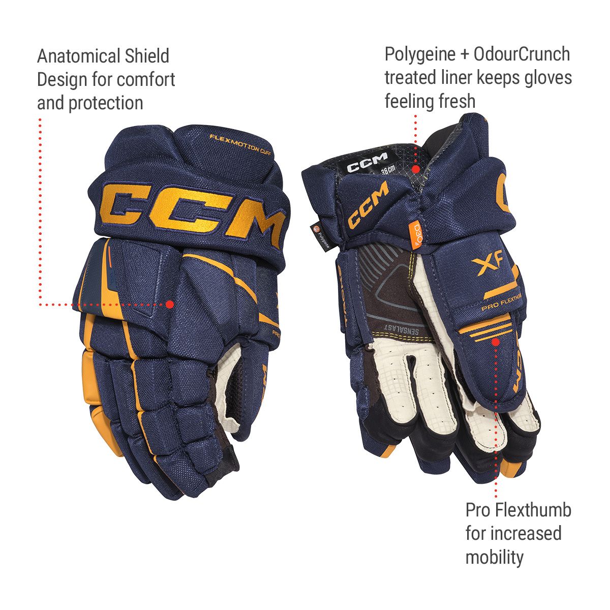 CCM Tacks XF Junior Hockey Gloves