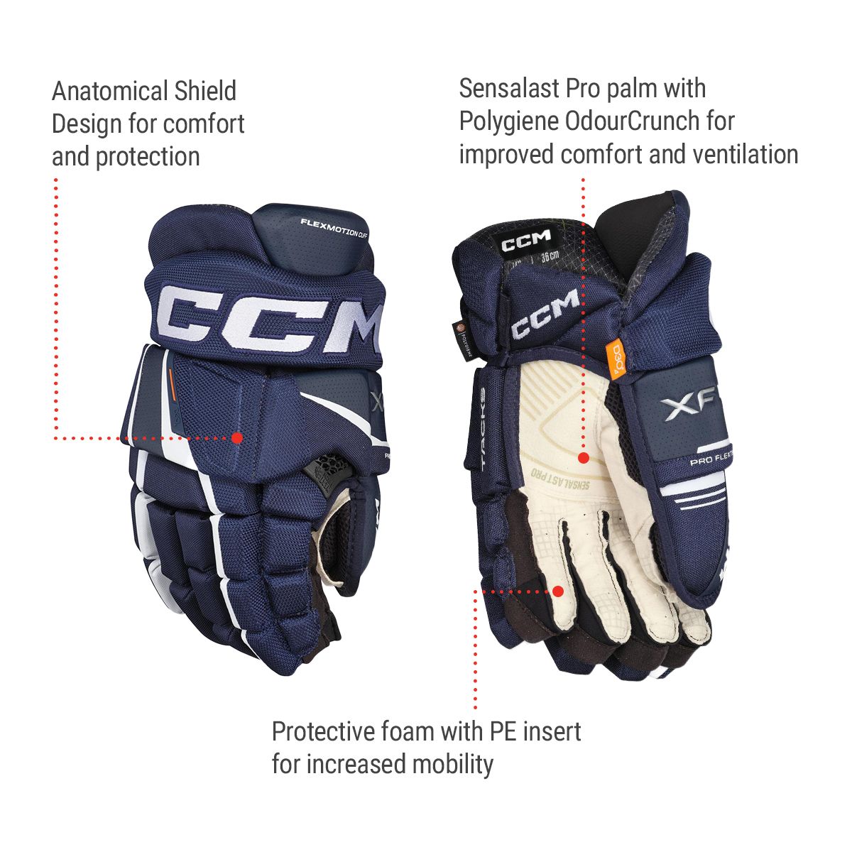CCM Tacks XF Pro Junior Hockey Gloves