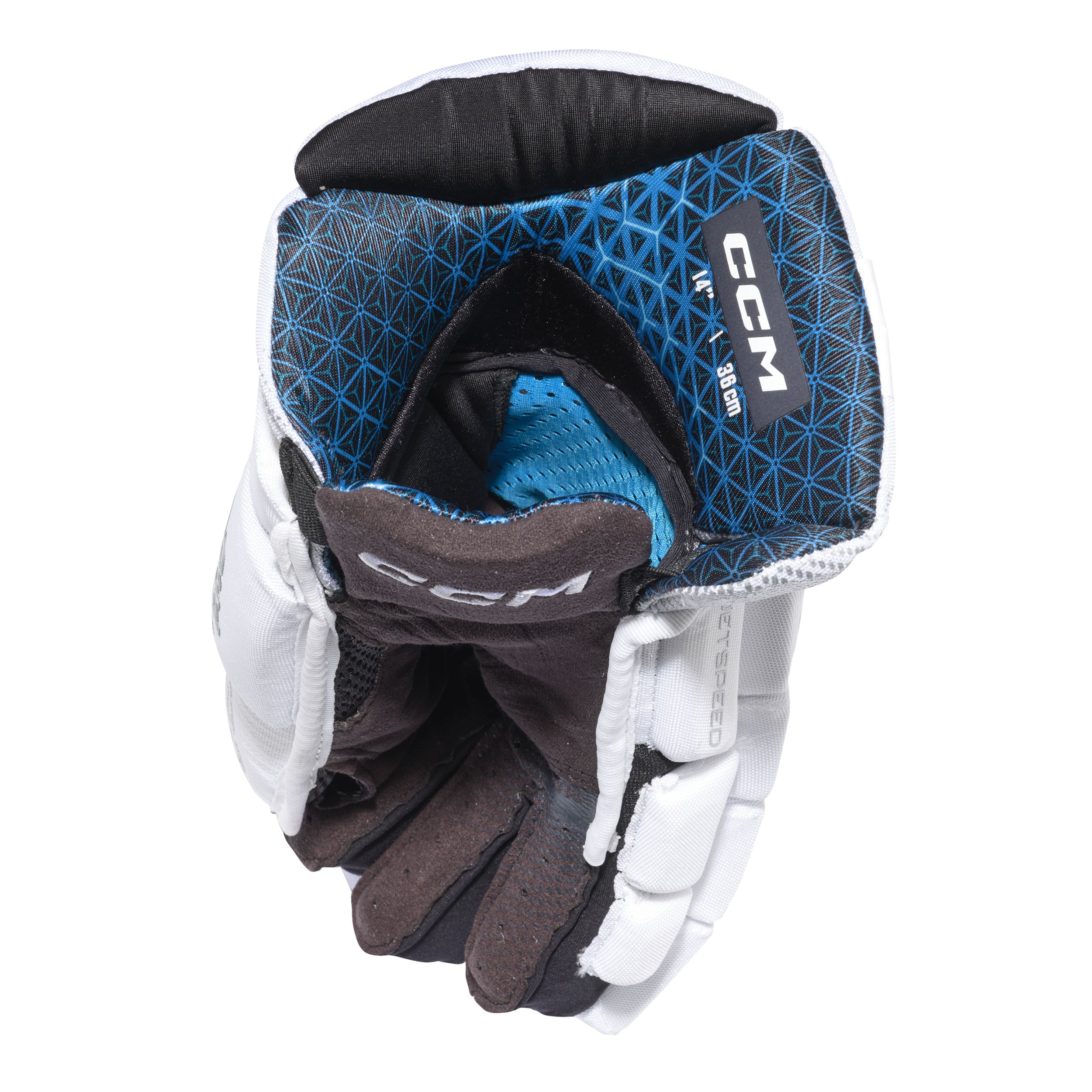 CCM JetSpeed FT8 Pro Senior White Hockey Gloves