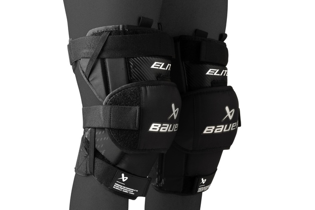 Bauer Elite Senior Goalie Knee Guard Front_Angled_Right