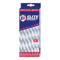 Elite Hockey Waxed Skate Laces - White/Black Front_Angled_Left