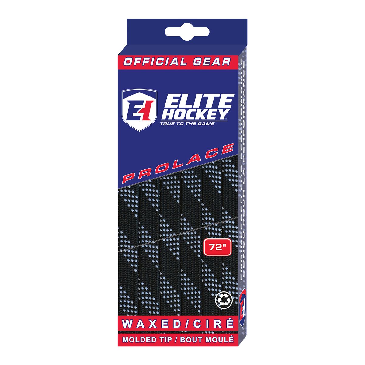 Elite Hockey Waxed Skate Laces - Black / White