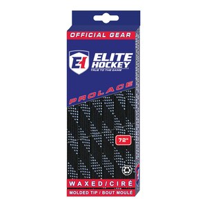 Elite Hockey Waxed Skate Laces - Black / White