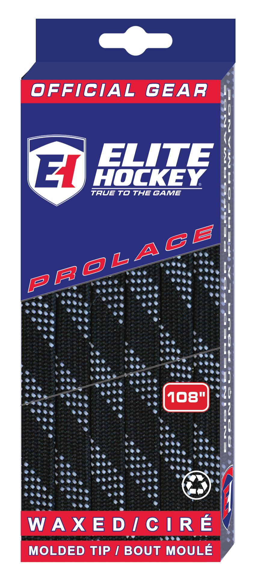 Elite Hockey Waxed Skate Laces - Black / White