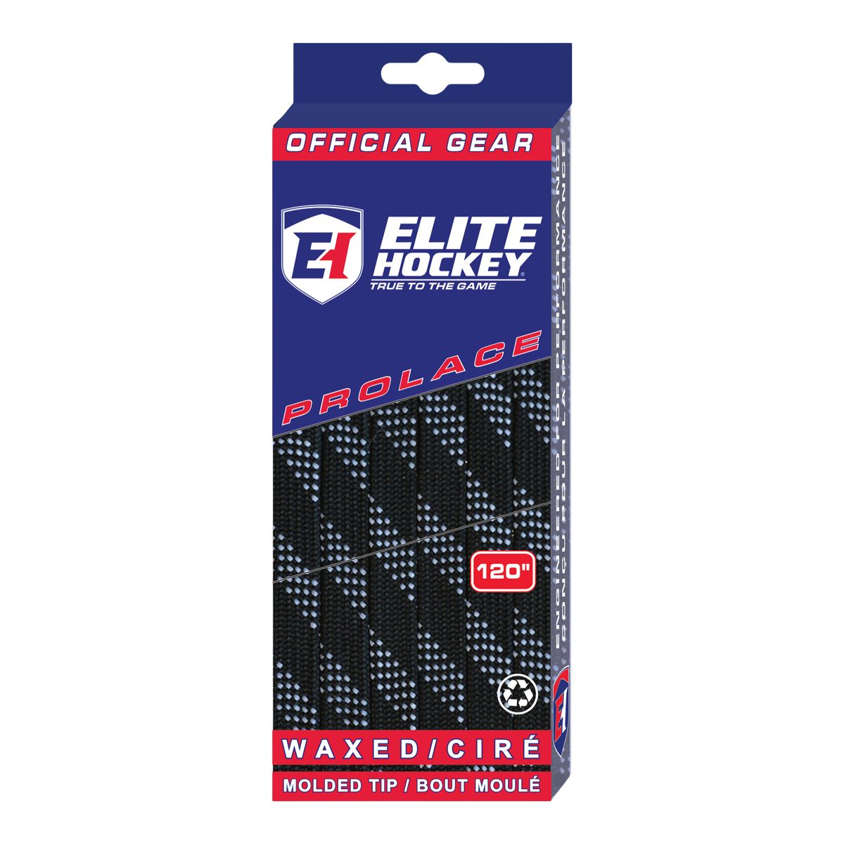 Elite Hockey Waxed Skate Laces - Black / White