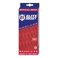 Elite Hockey Waxed Skate Laces - Red / Black Front_Angled_Left