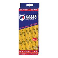 Elite Hockey® Waxed Skate Laces - Yellow / Black Front_Angled_Left