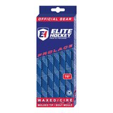 Elite Hockey® Waxed Skate Laces - Royal / Black Front_Angled_Left