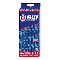 Elite Hockey® Waxed Skate Laces - Royal / Black Front_Angled_Left