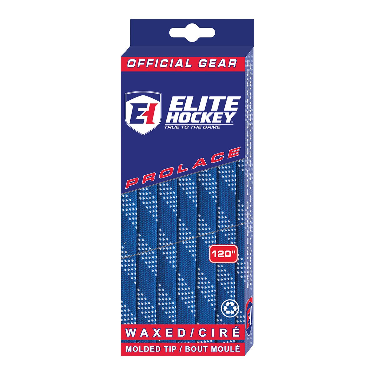 Elite Hockey® Waxed Skate Laces - Royal / Black