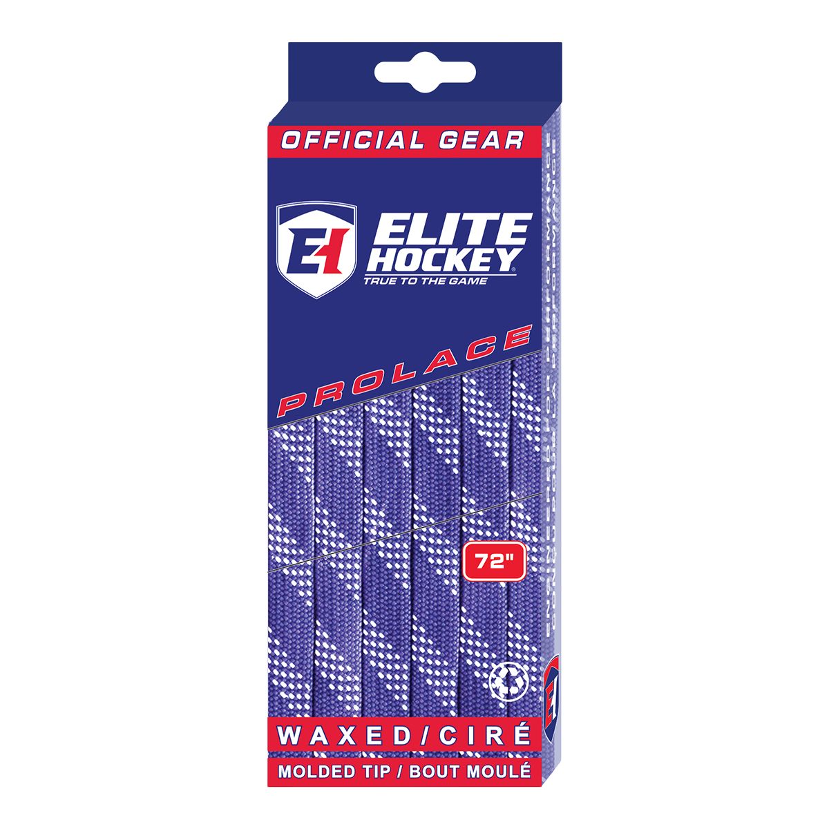 Elite Hockey Waxed Skate Laces - Purple / White
