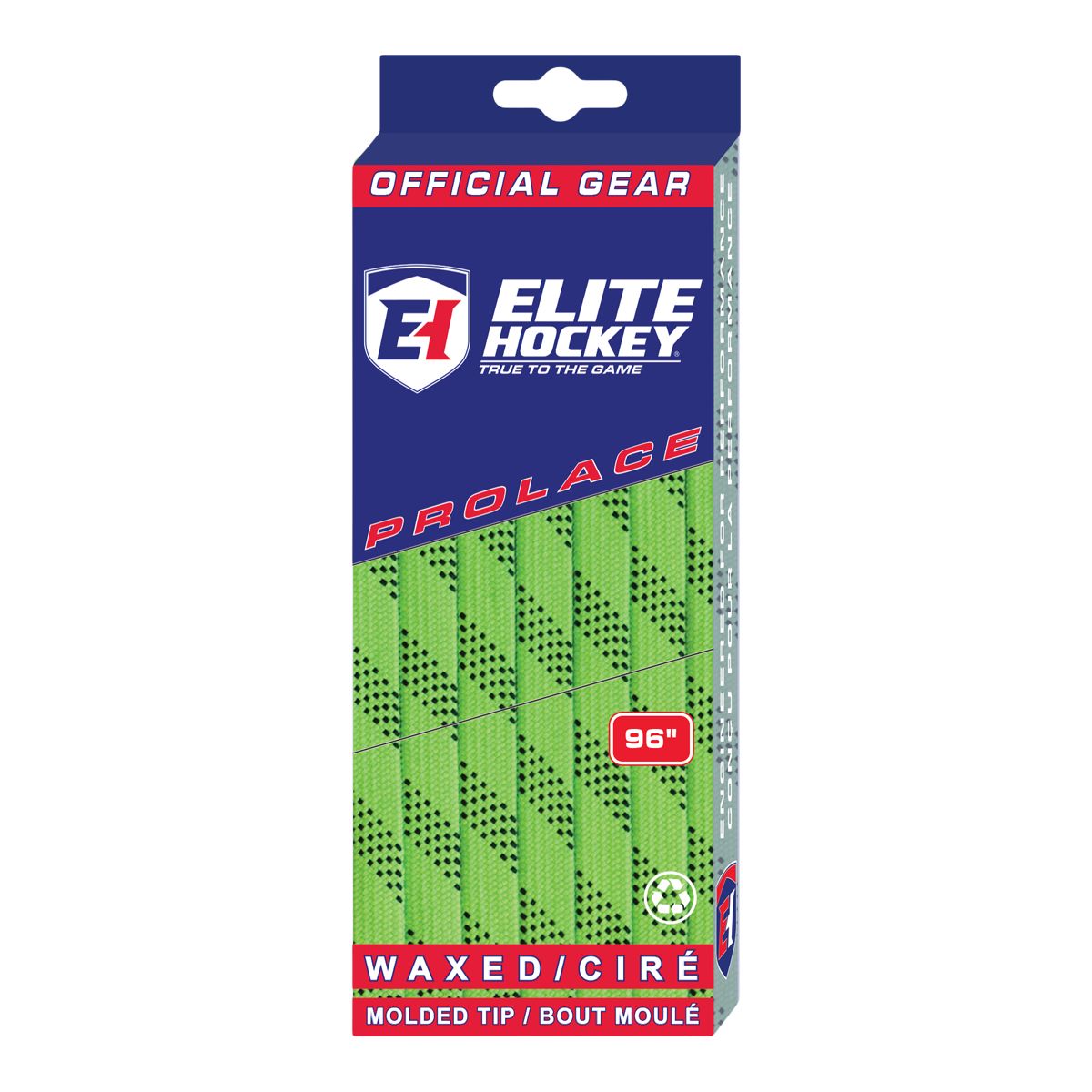Elite Hockey® Waxed Skate Laces - Lime / Black