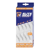 Elite Hockey Pro-X7 Non Waxed Wide Skate Laces - White/Black Front_Angled_Left