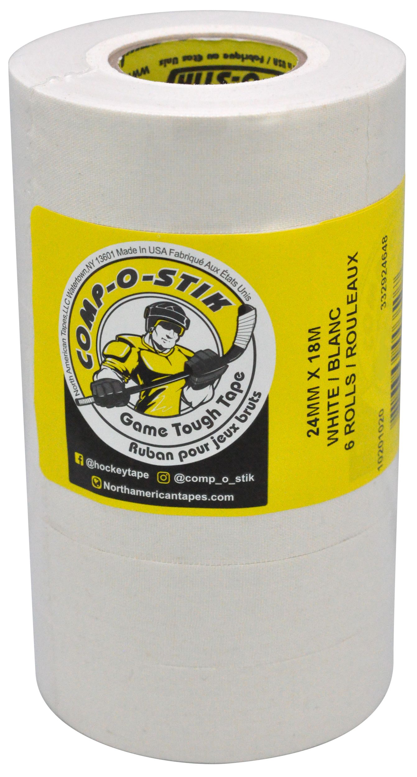 Comp-O-Stik 24MM X 18M Cloth Hockey Tape - 6 Pack