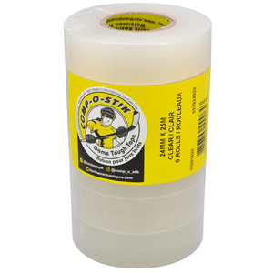 COMP-O-STIK 24MM X 25M Clear Hockey Tape 6pk
