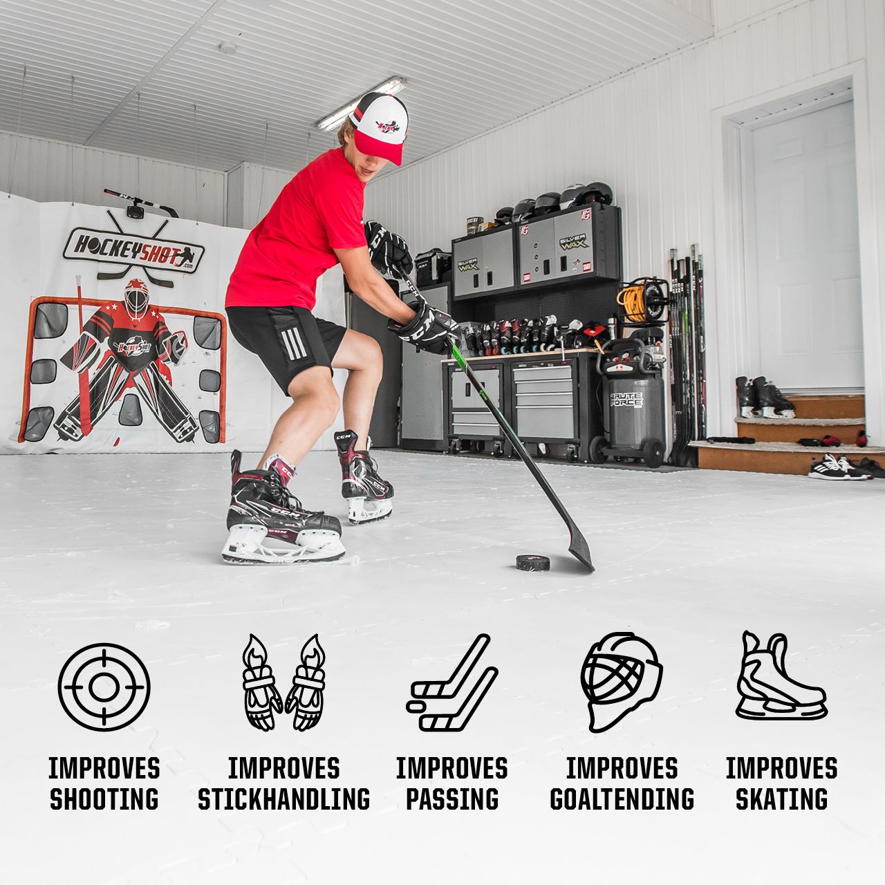 HockeyShot Revolution Skate-Able Tiles - 10 pk Composite_or_Mixed
