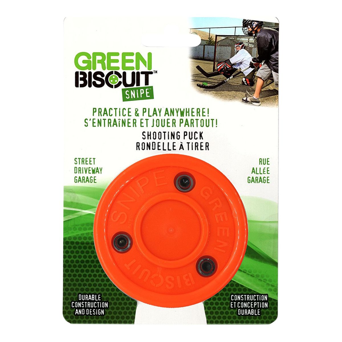 Green Biscuit Snipe Hockey Puck