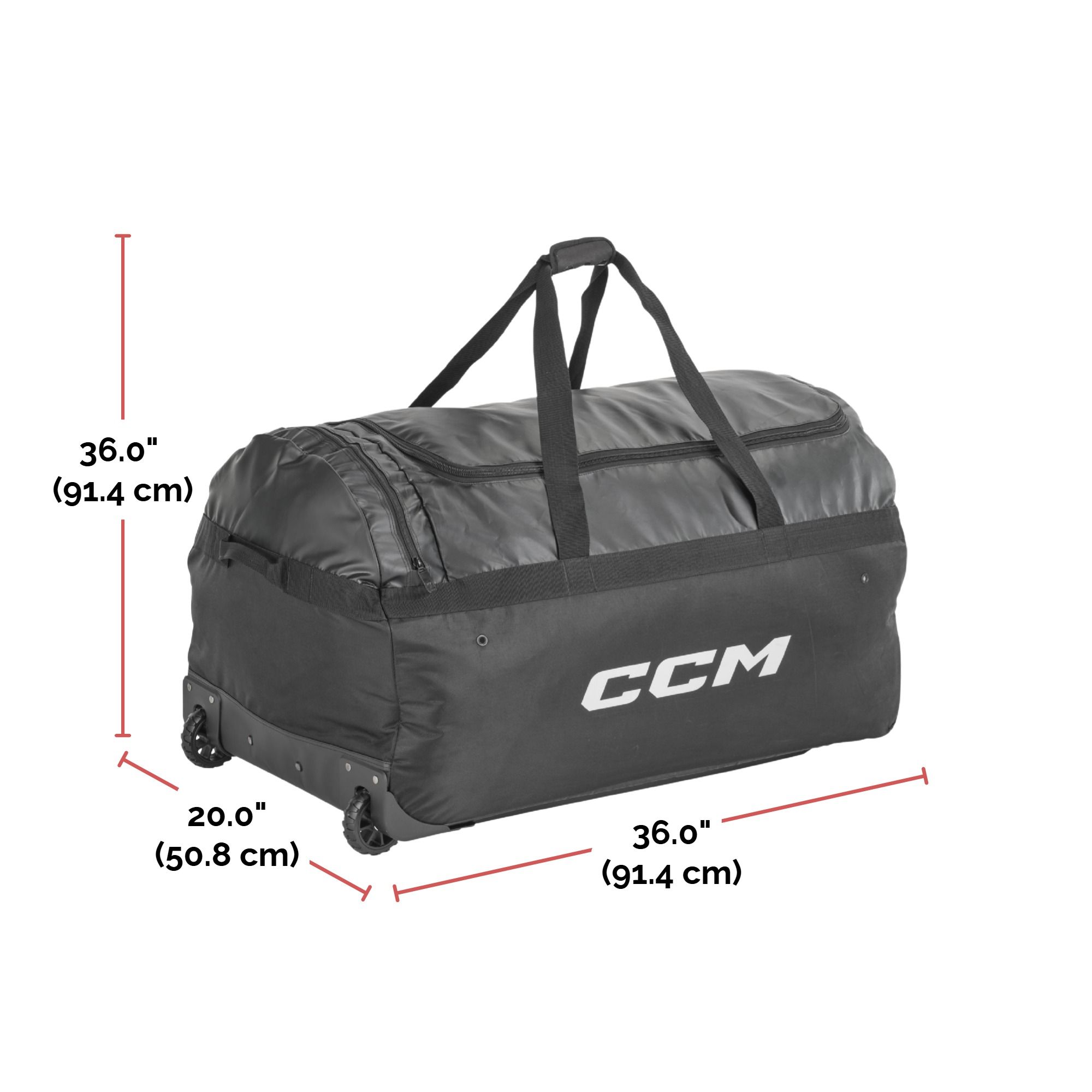 CCM 480 Player 36 Inch Senior Hockey Wheel Bag Front_Three_Fourths_Angled_Right