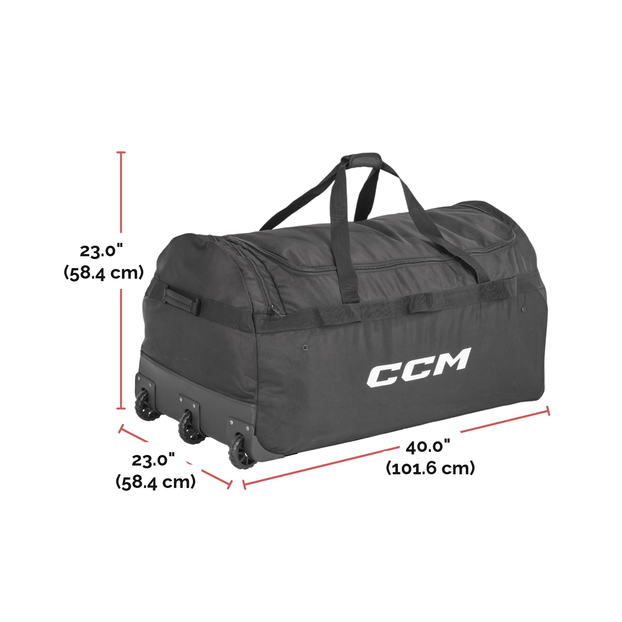 CCM Pro 40 Inch Senior Goalie Wheel Bag Front_Three_Fourths_Angled_Right