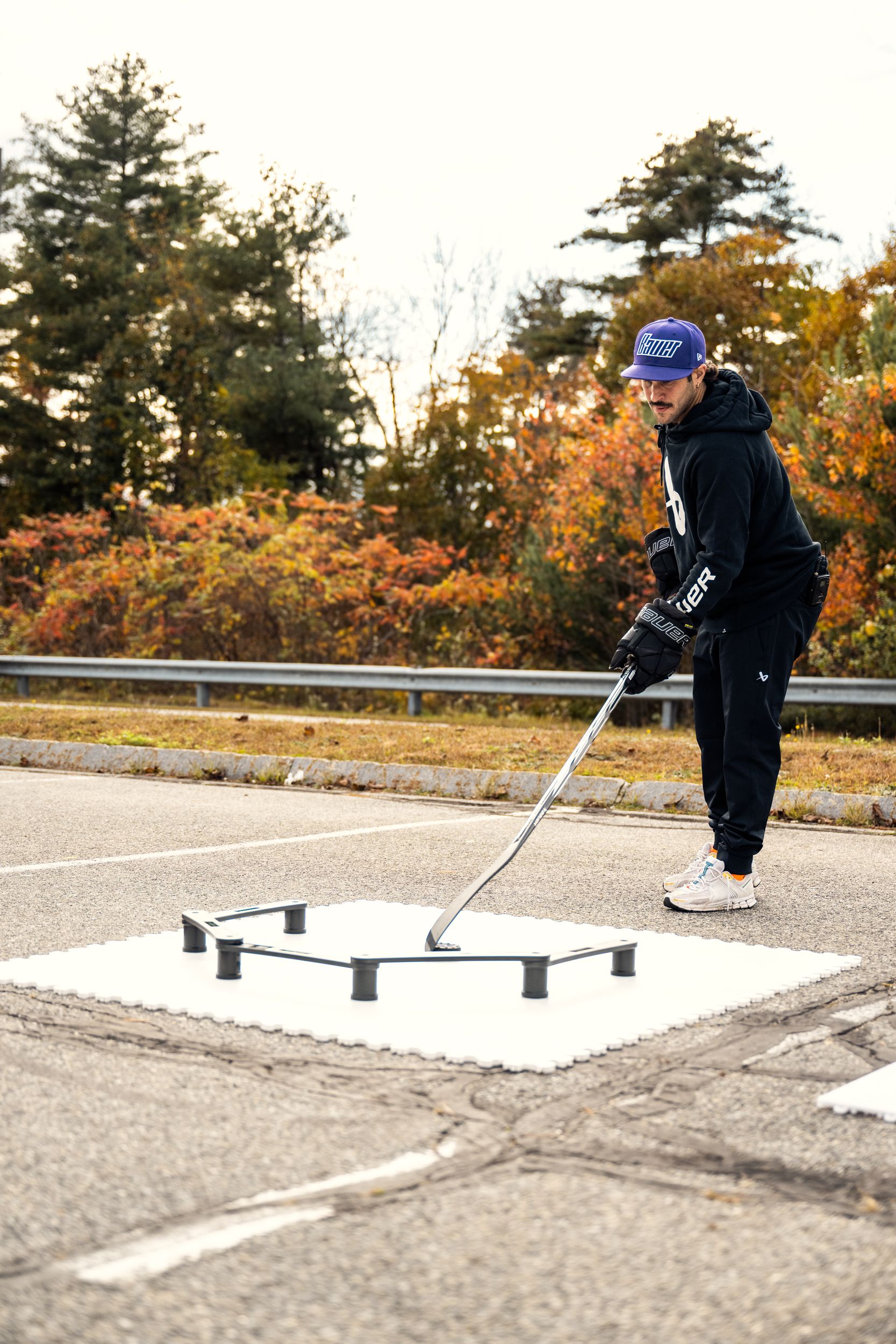 Bauer Synthetic Skate-Able Ice Tiles - 10 Pack Overhead_Plunge