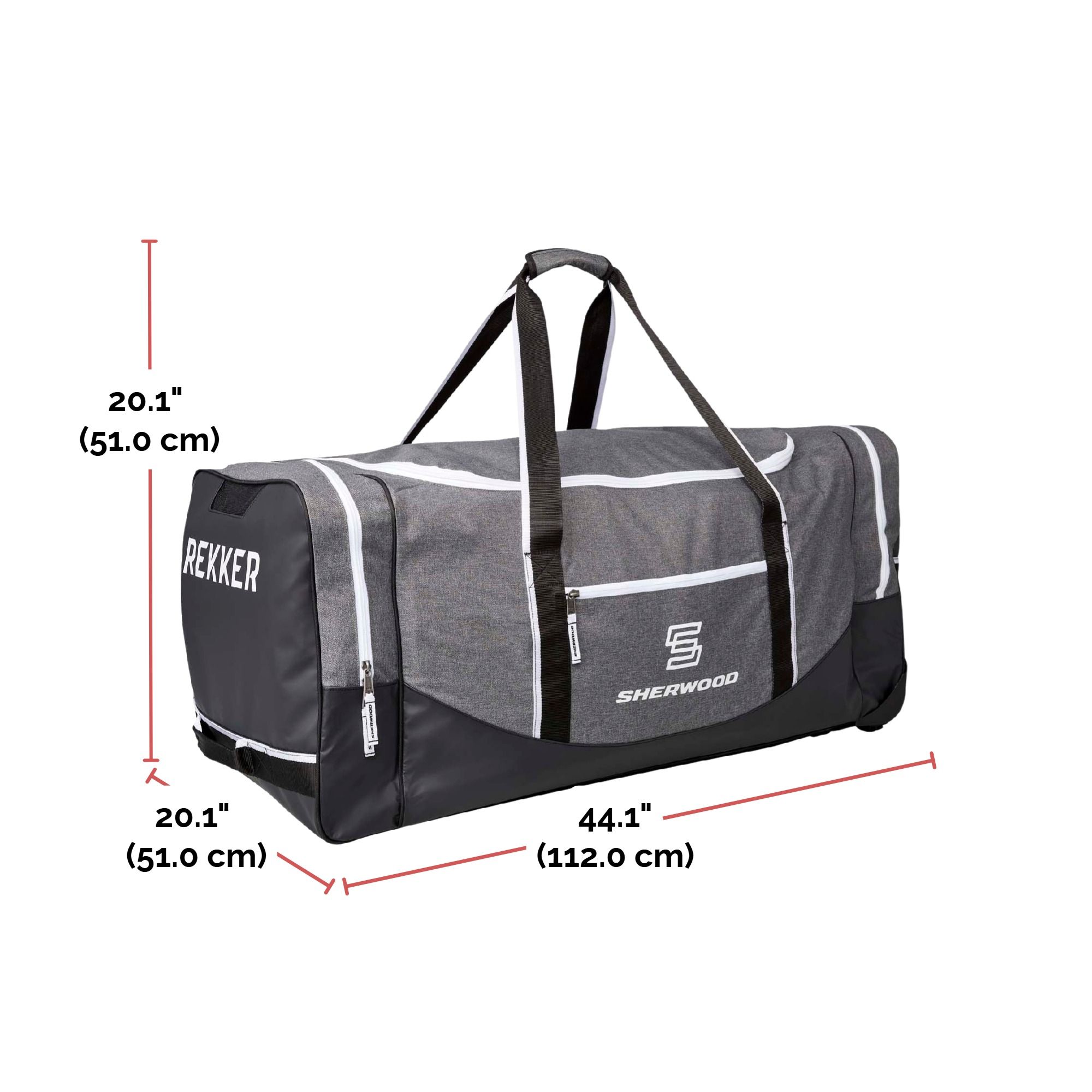 Sherwood Rekker Team Senior Goalie Wheel Bag Front_Three_Fourths_Angled_Right