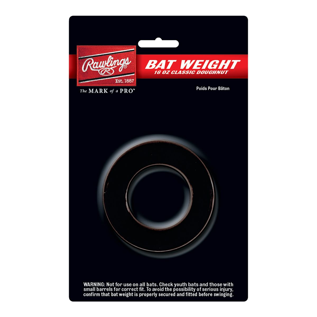 Rawlings 16 oz. Doughnut Bat Weight Front_Flat