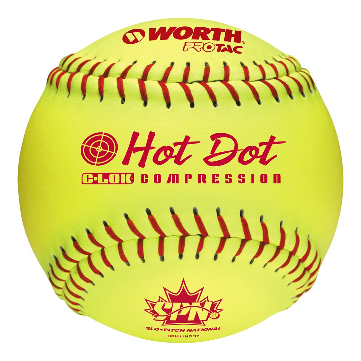 Worth 11 Inch Hot Dot .44 Cor Softball
