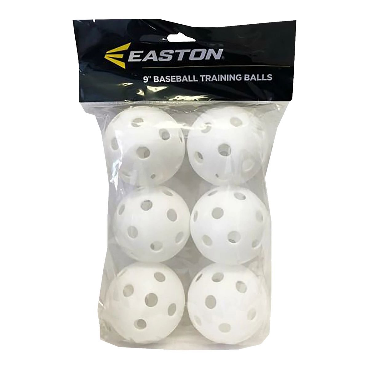 Easton Plastic Baseball Training Balls - 6 Pack