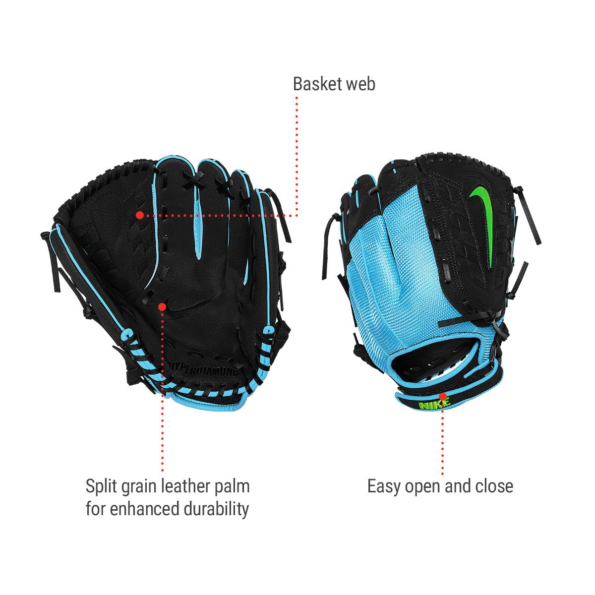 Nike Hyperdiamond Edge 11.5 Youth Baseball Gloves