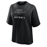 Nike Women's Cotton Boxy Softball T-shirt with Soft Premium Feel Front_Angled_Left