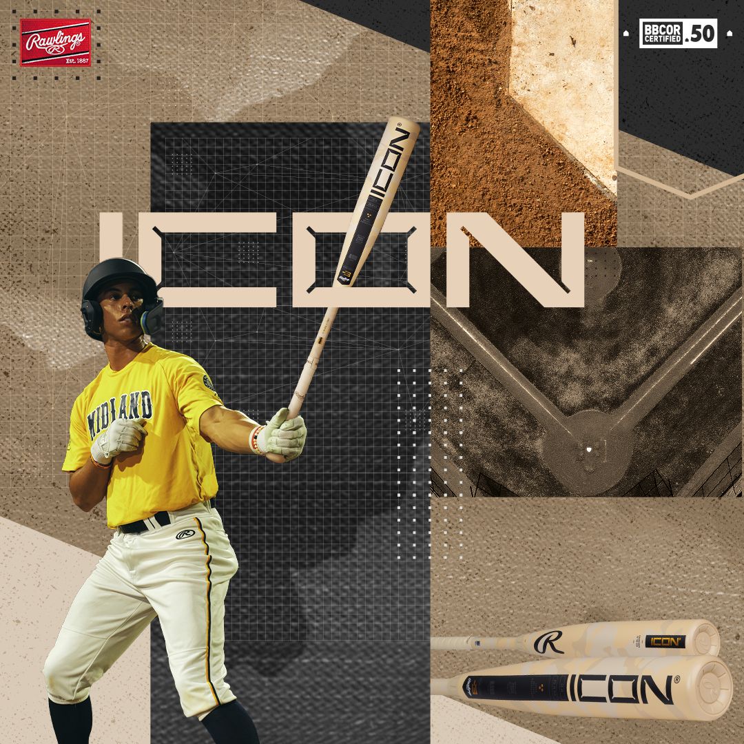 Rawlings Icon Two Piece Composite BBCOR (-3) Baseball Bat