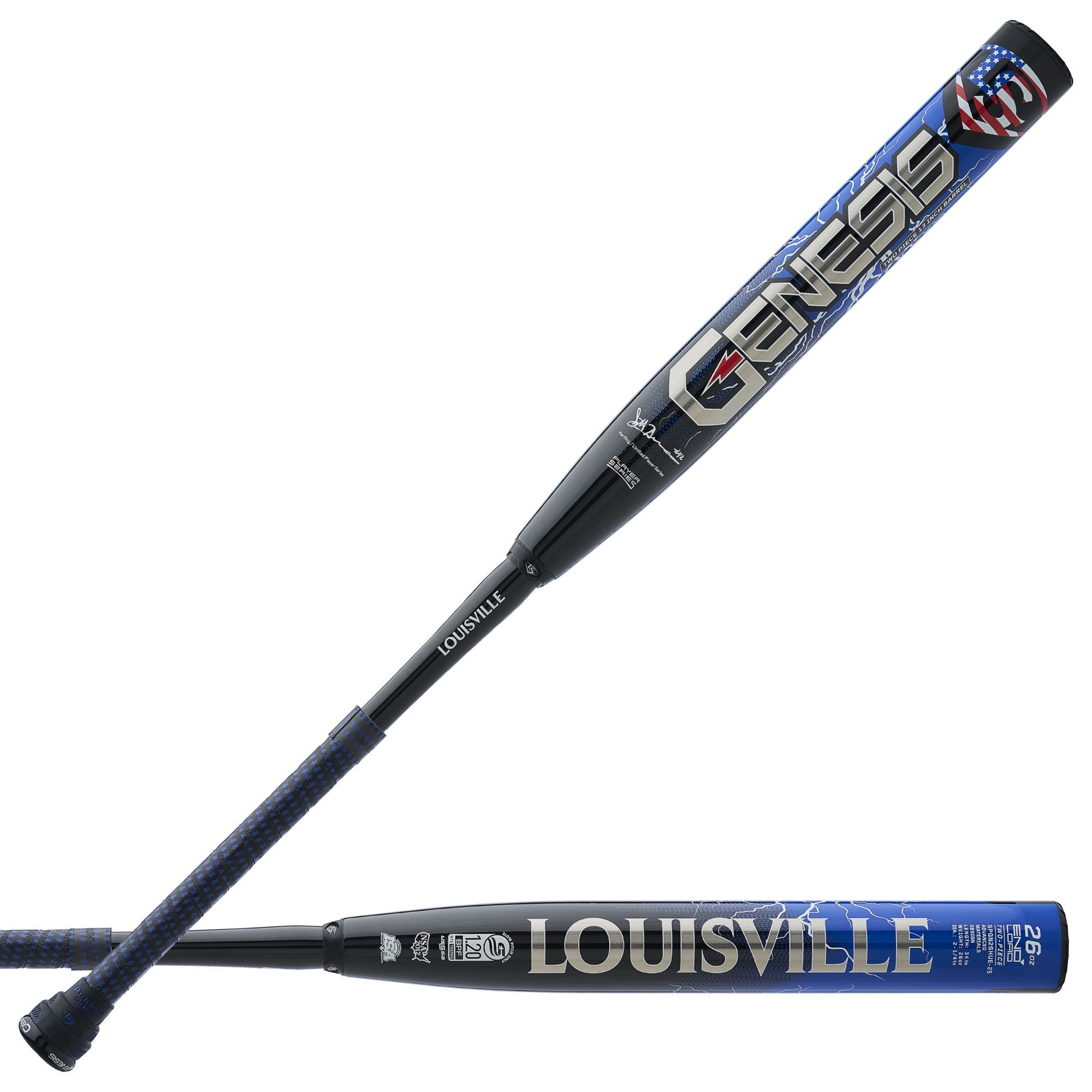 Louisville Genesis Hartling 2 Piece End Load Slowpitch Baseball Bat