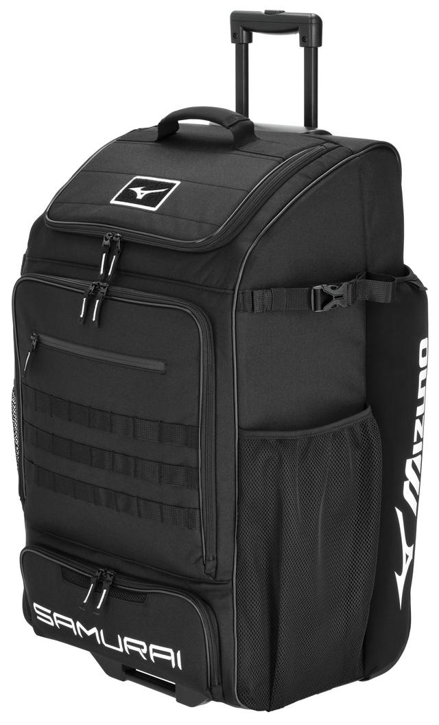Mizuno Samurai Select Baseball Bat Wheel Bag Front_Angled_Left