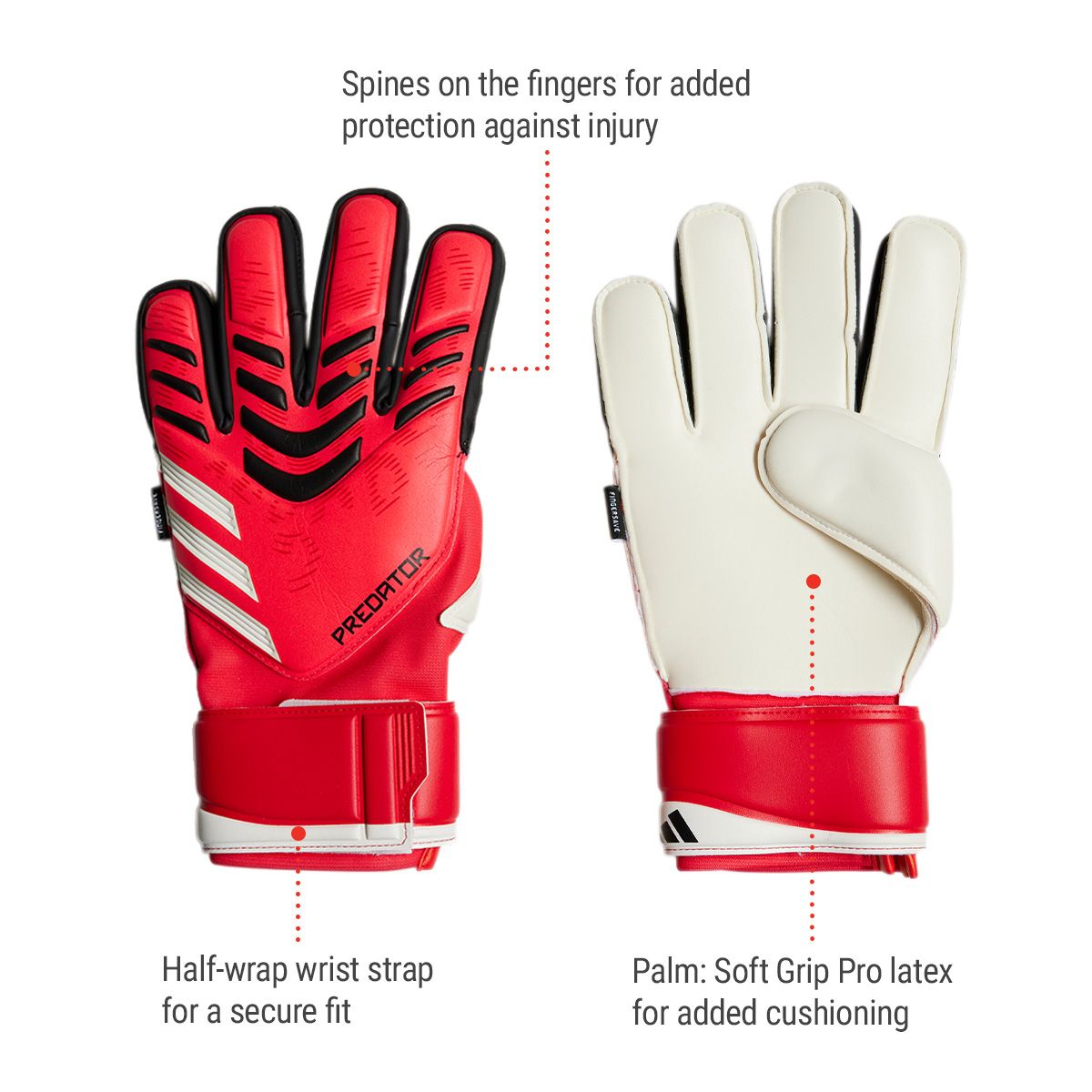 adidas Predator Match Fingersave Senior Soccer Gloves