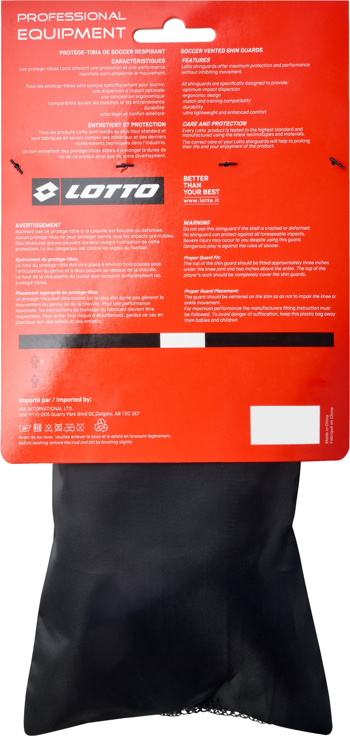 Lotto Vented Sleeve Senior Soccer Shin Guards