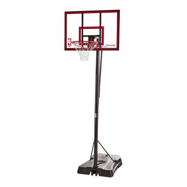 Spalding 44" Polycarbonate Hercules Jr. Portable Basketball System Front_Three_Fourths_Angled_Left