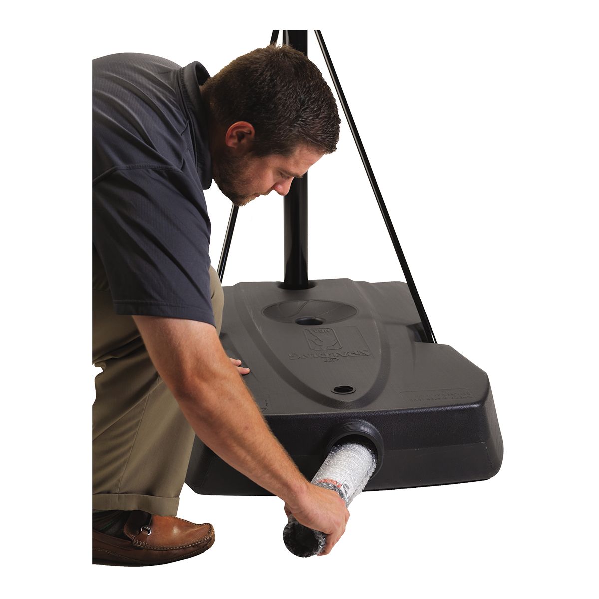 Spalding 44" Polycarbonate Hercules Jr. Portable Basketball System CloseUp