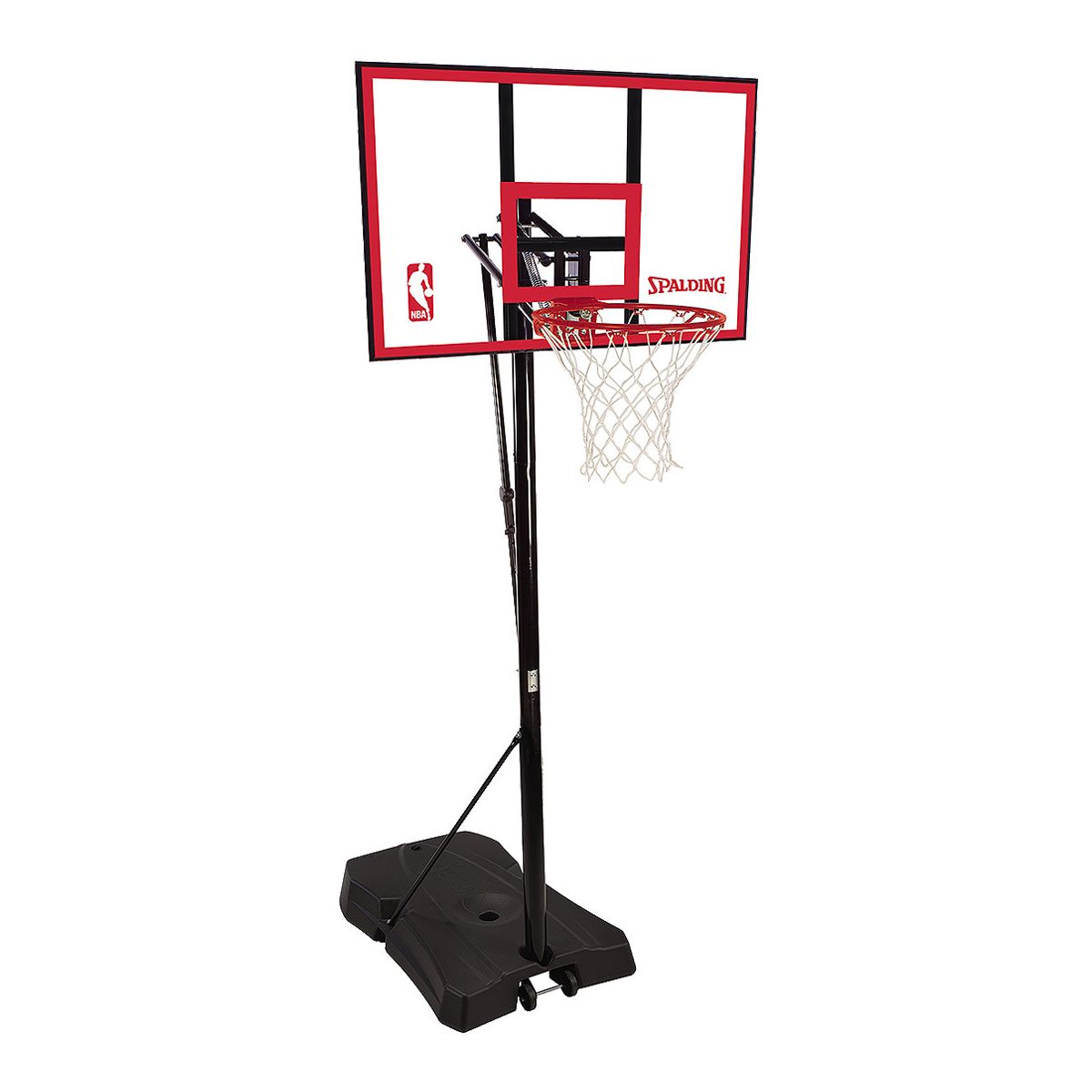 Spalding 44" Polycarbonate Hercules Jr. Portable Basketball System Front_Three_Fourths_Angled_Right