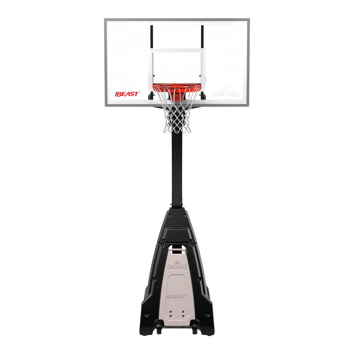 Spalding 60 Inch Glass "The Beast" Portable Basketball System Front_Flat