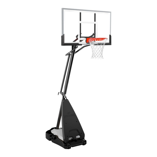 Spalding 60 Inch Acrylic Hybrid Portable Basketball System Front_Angled_Right