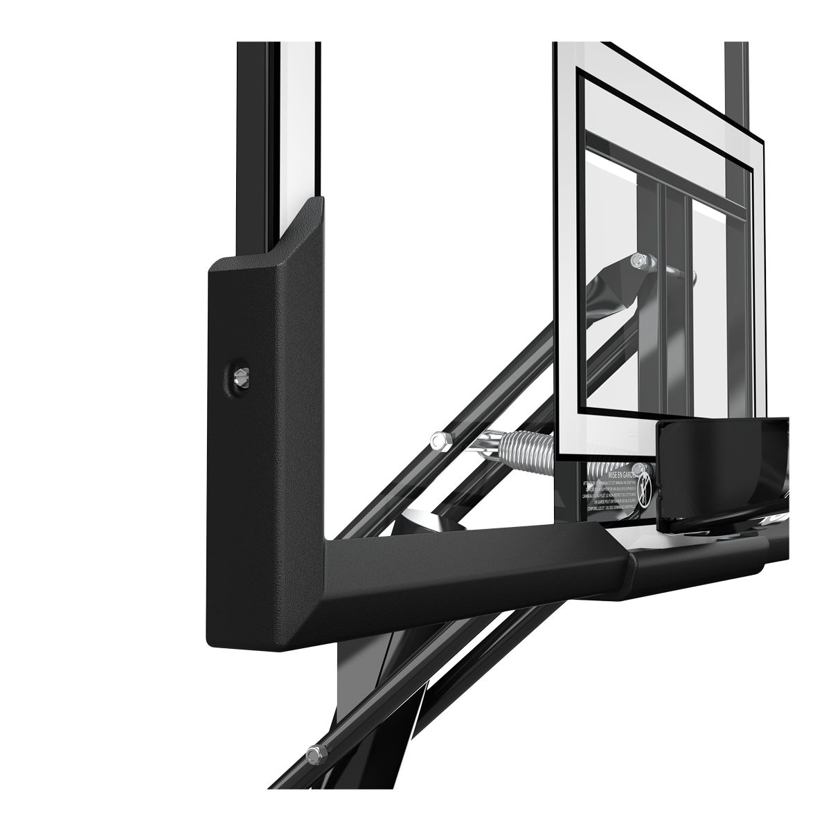 Spalding 54 Inch Acrylic Hercules Portable Basketball System CloseUp