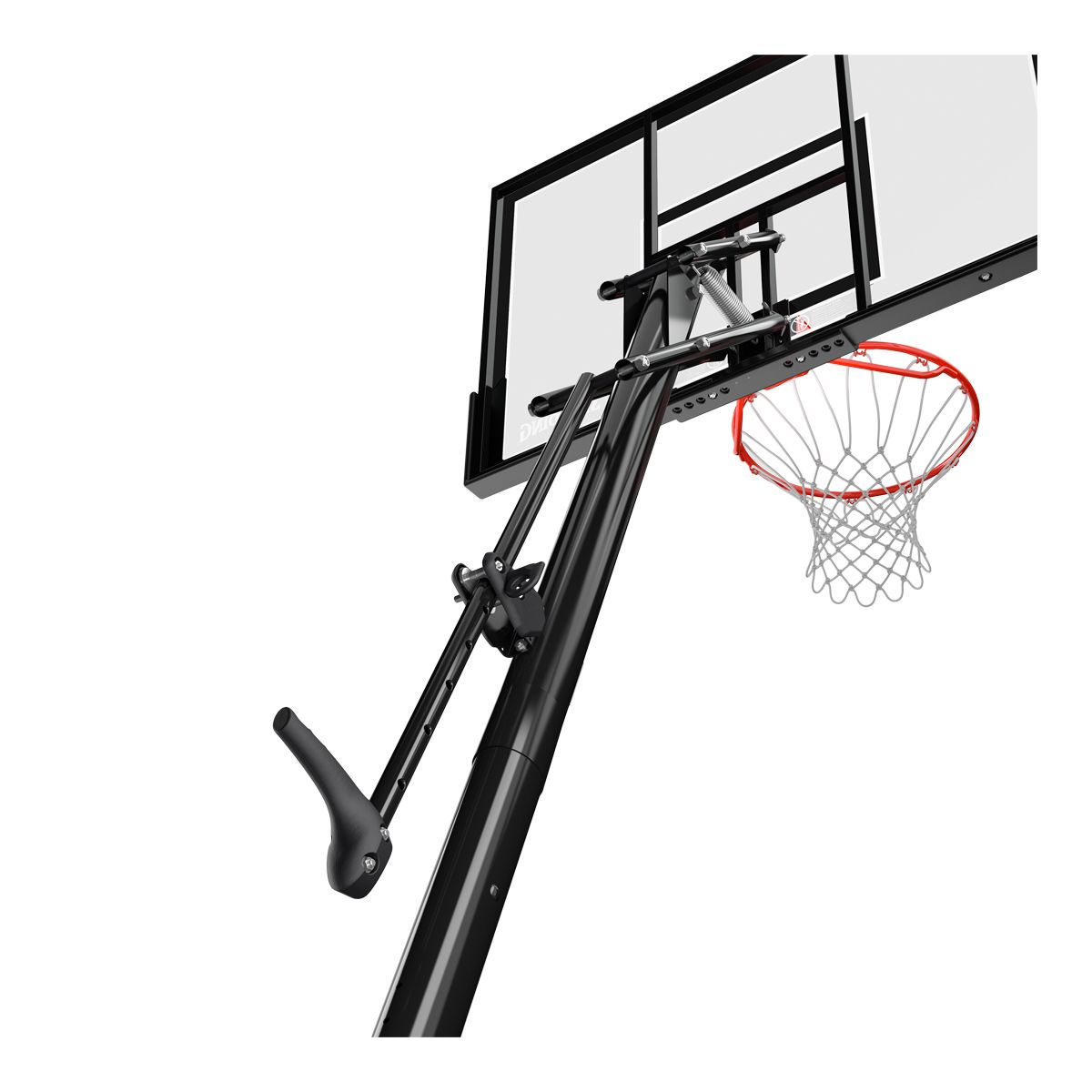 Spalding 54 Inch Acrylic Hercules Portable Basketball System CloseUp
