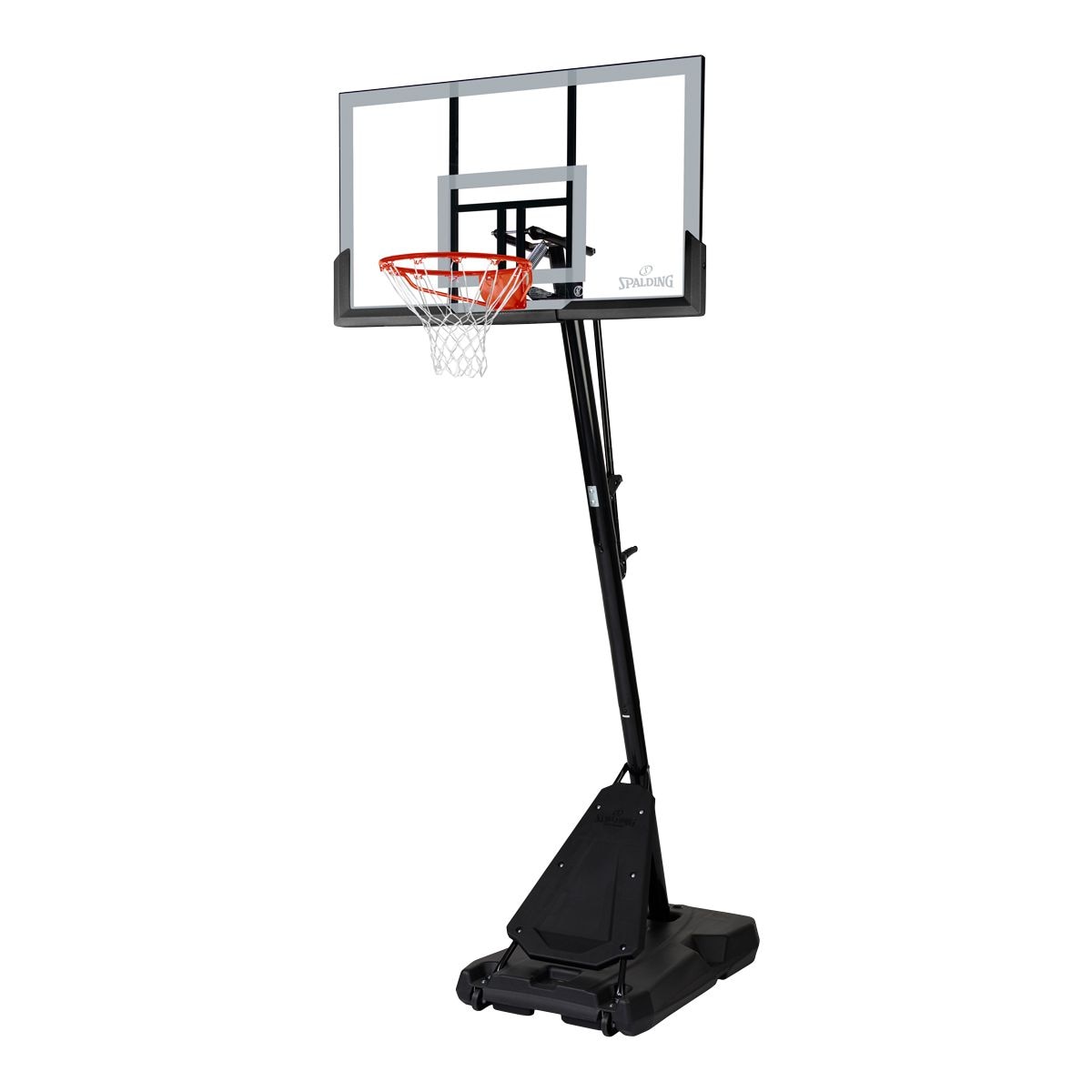 Spalding 54 Inch Acrylic Hercules Portable Basketball System Front_Angled_Left