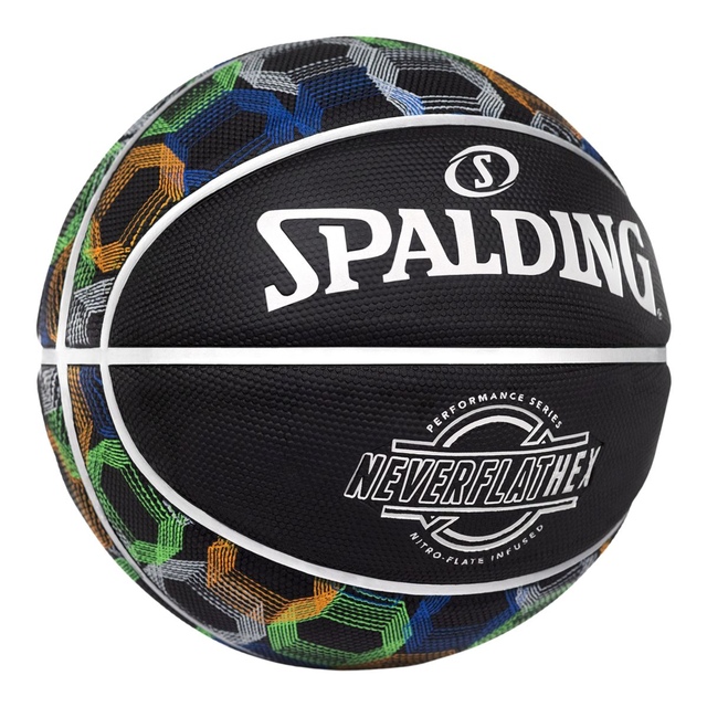 Spalding Neverflat Hexagrip SGT Basketball, Size 7, Outdoor Front_Angled_Right