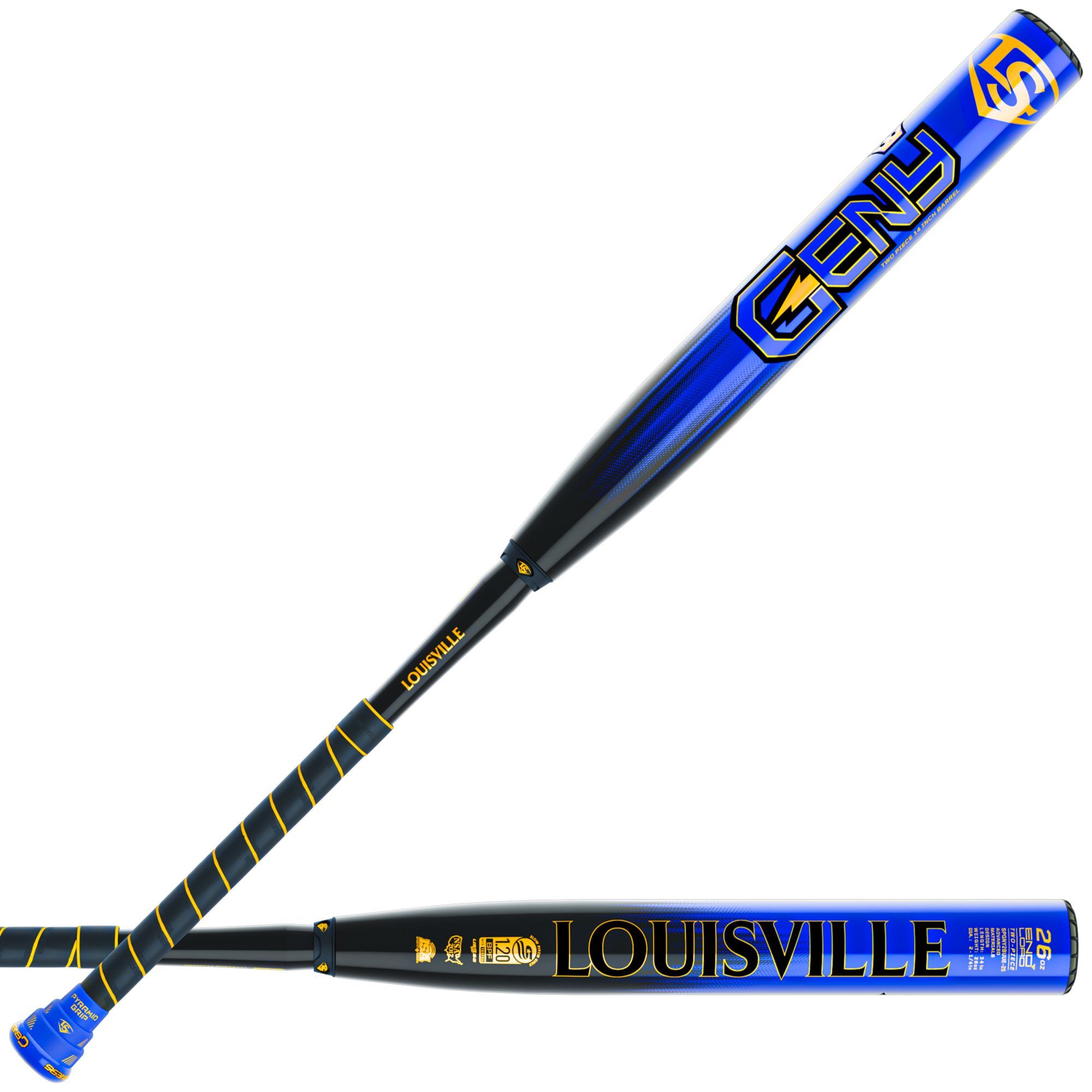 Louisville 2026 Royal Geny 2.0 2 Piece EL Slowpitch Baseball Bat
