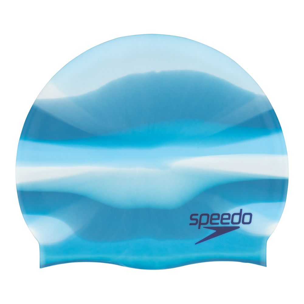 Speedo Solid Silicone Cap - Elastomeric Fit - One Size - Blue