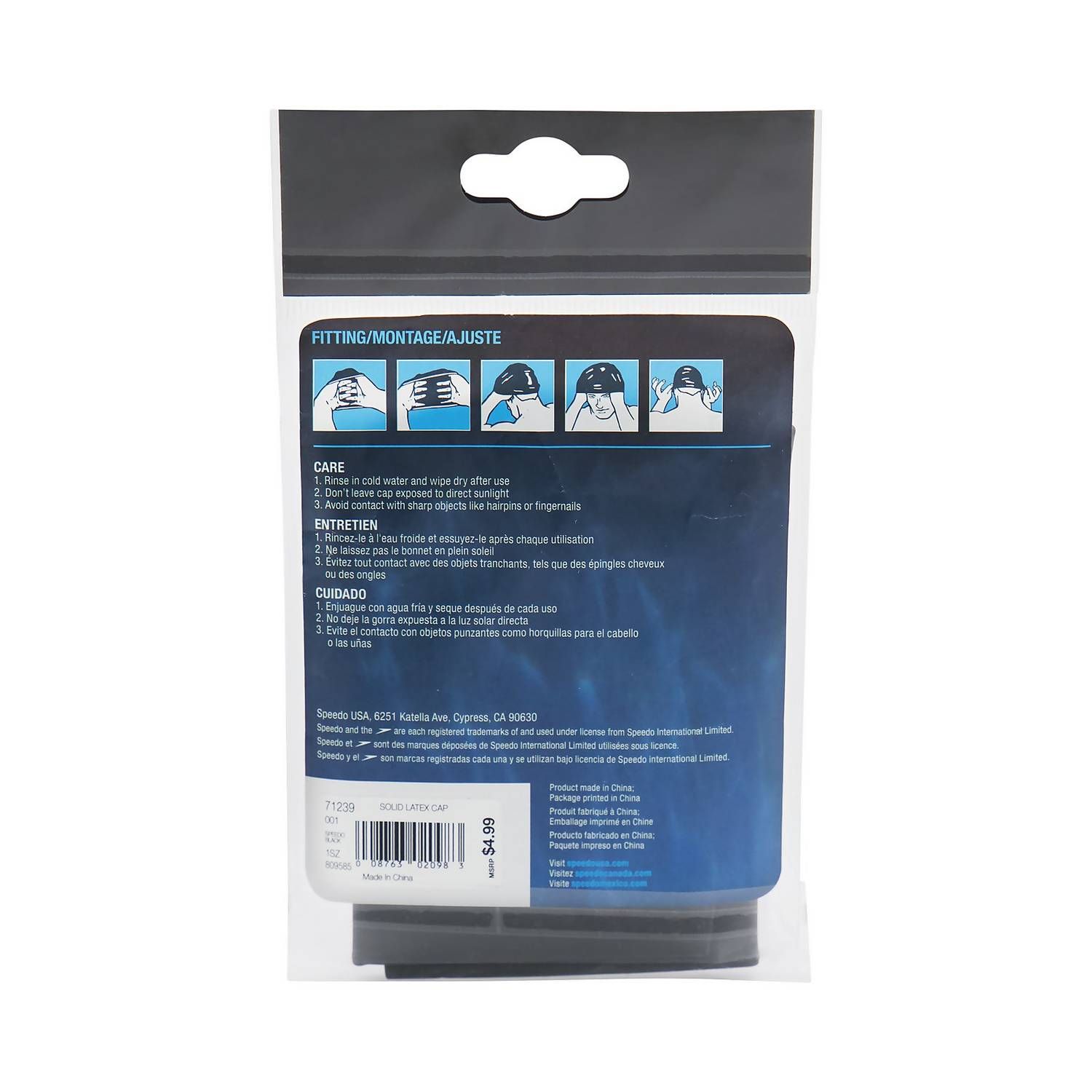 Speedo Solid Latex Swim Cap