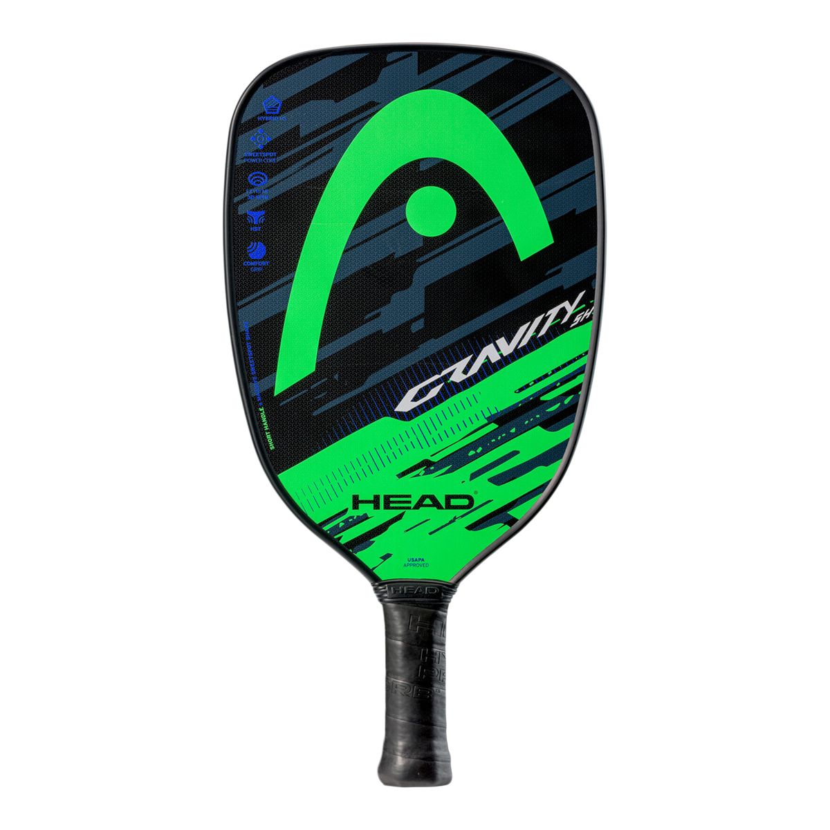 Head Gravity SH Pickleball Paddle- Green/Purple Front_Flat