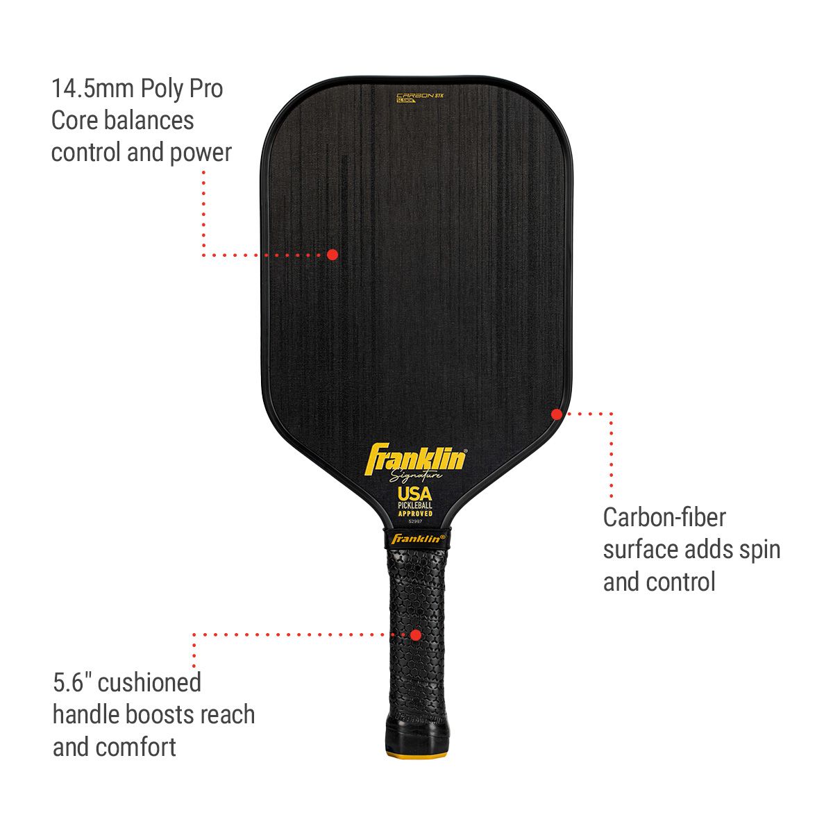 Franklin Carbon STK Senior Pickleball Paddle (14.5Mm)