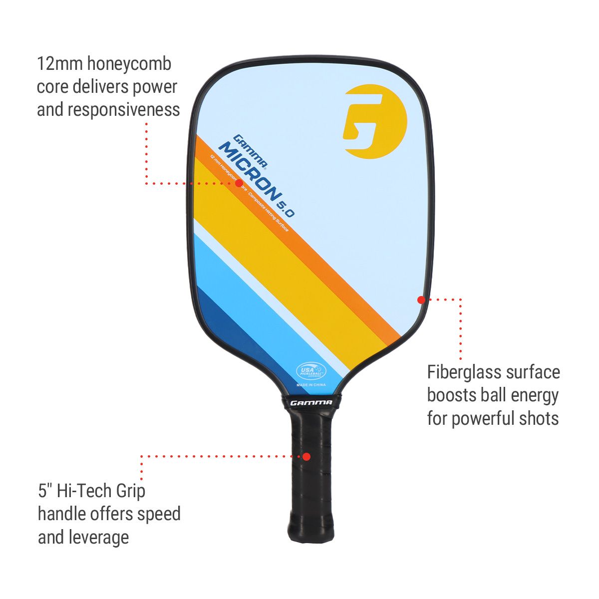 Gamma Senior Micron 5.0 Pickleball Paddle